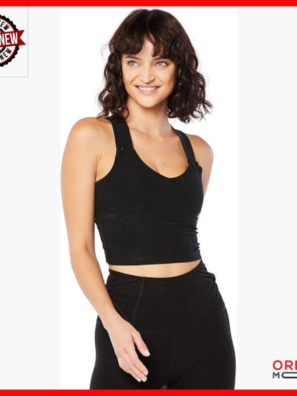 Cropped Tank Top with Twisted Back Straps, Polyblend Activewear